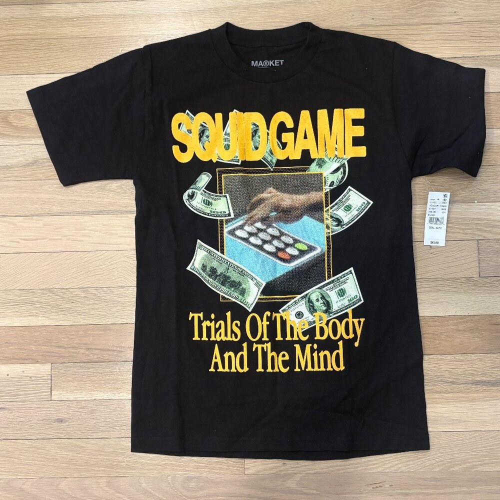 Market x Netflix Squid Game T-Shirt Black Small NWT PacSun Collab Squid Game